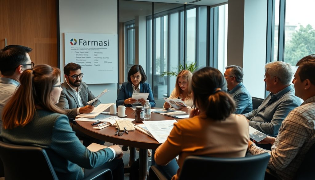 junta directiva de farmasi revisando el sistema de comisiones y el precio de los nuevos productos de farmasi